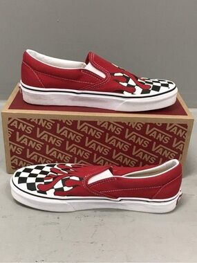 NWTIB Deadstock Vans Slip-On Checkered w/Illusion Flame/Drip Graphic US 7M, 8.5W
